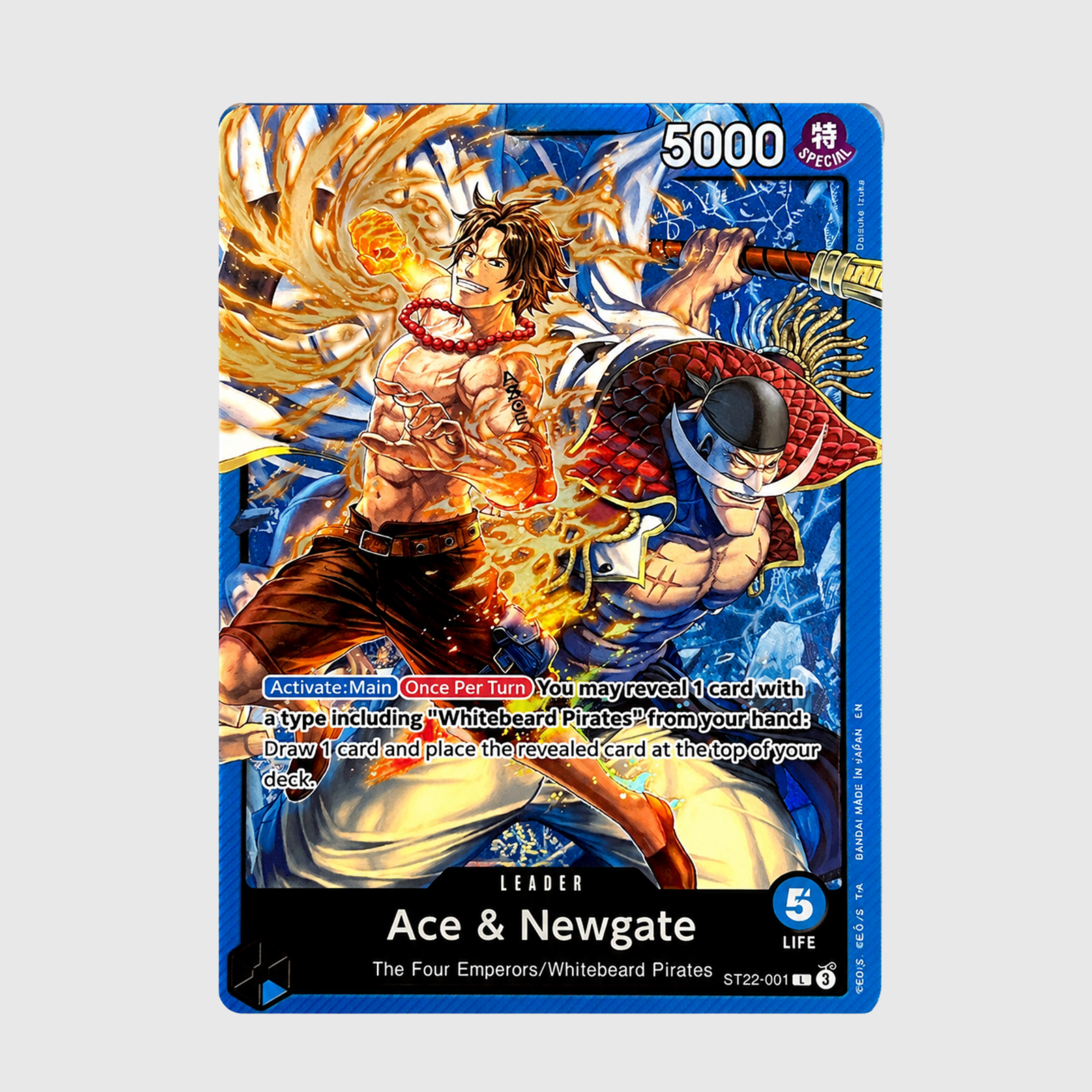 ONE PIECE ACE & NEWGATE ST22-001 SPECIAL LEADER – HOLO – ENGLISCH – NEAR MINT