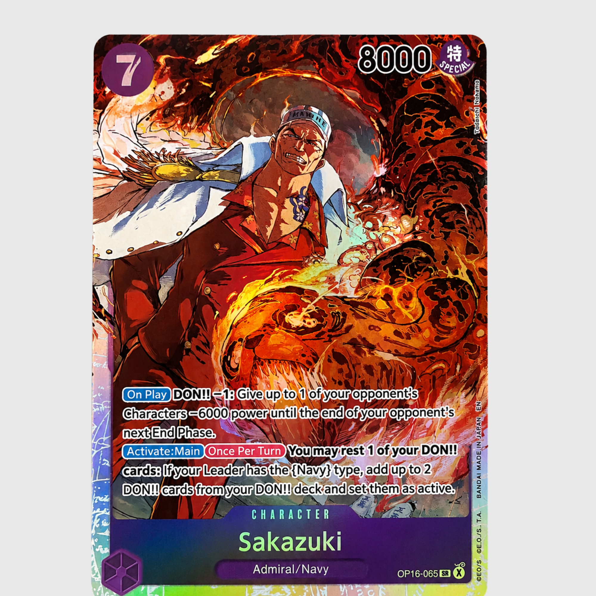 ONE PIECE SAKAZUKI OP16-065 SPECIAL SR – HOLO – ENGLISCH – NEAR MINT