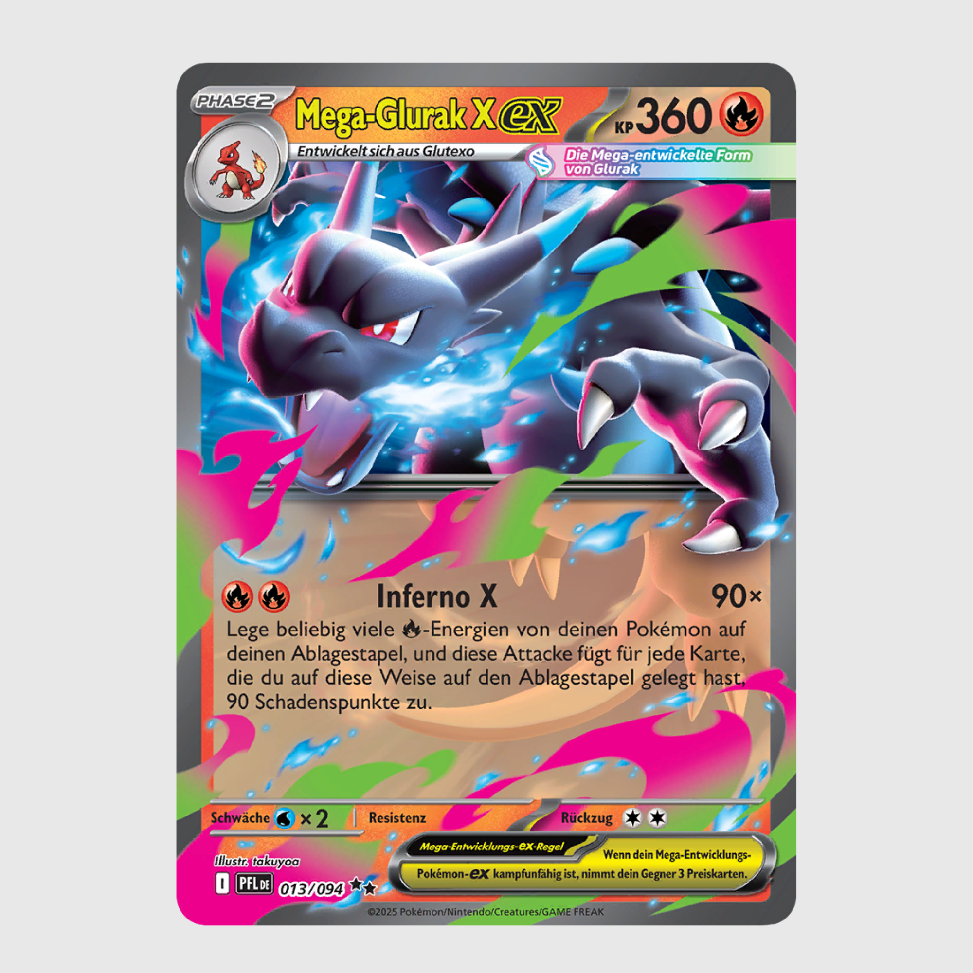 Pokémon Mega-Glurak X EX 013/094 – Fatale Flammen – Near Mint (Deutsch)
