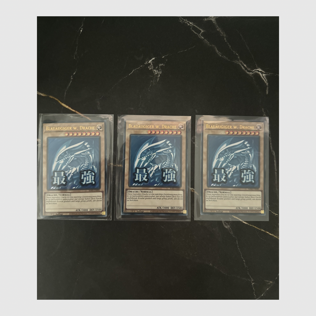 YU-GI-OH! BLAUÄUGIGER W. DRACHE RA05-DE085 – 3-KARTEN-SET – ULTRA RARE – NEAR MINT (DEUTSCH)