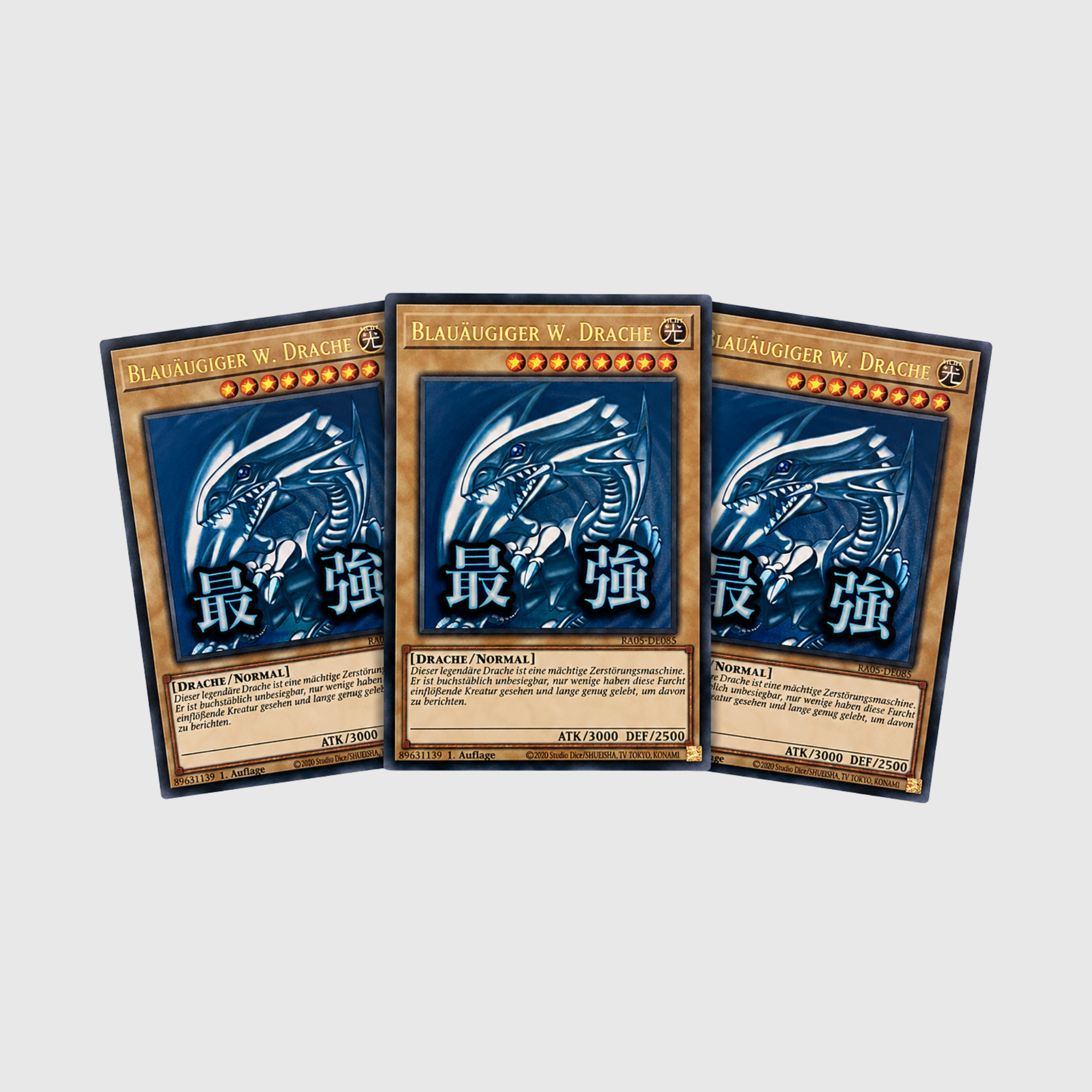 YU-GI-OH! BLAUÄUGIGER W. DRACHE RA05-DE085 – 3-KARTEN-SET – ULTRA RARE – NEAR MINT (DEUTSCH)