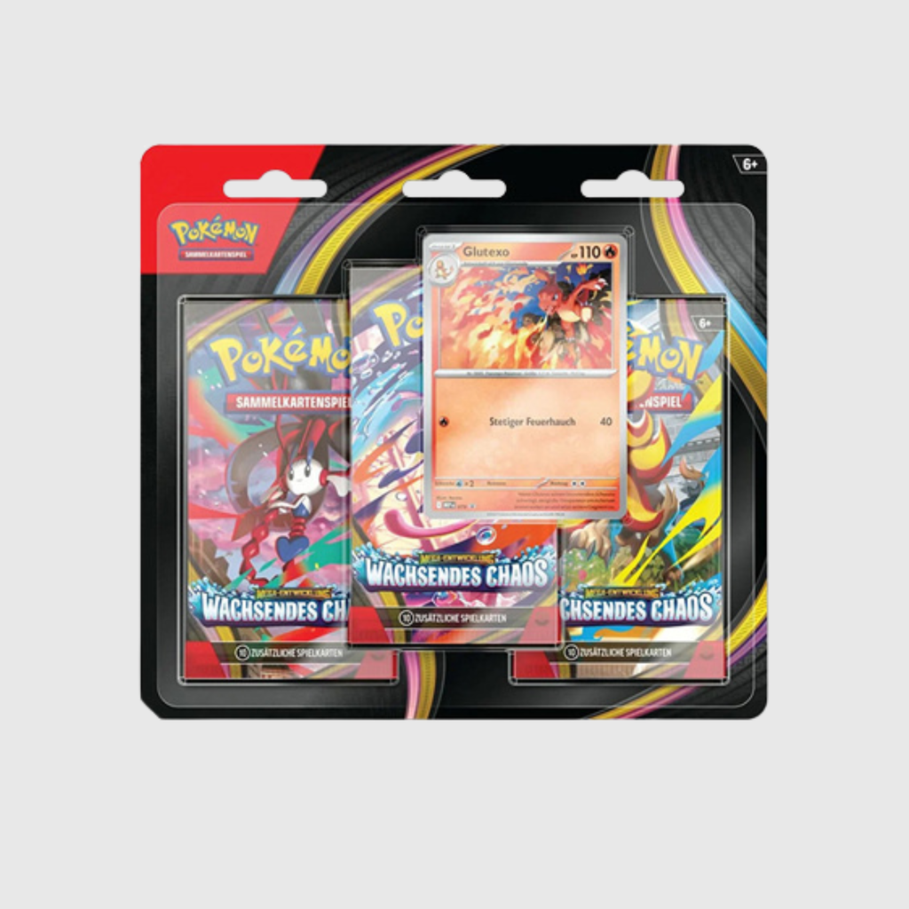 POKÉMON GLUTEXO 3-PACK BLISTER WACHSENDES CHAOS (DEUTSCH) – SEALED