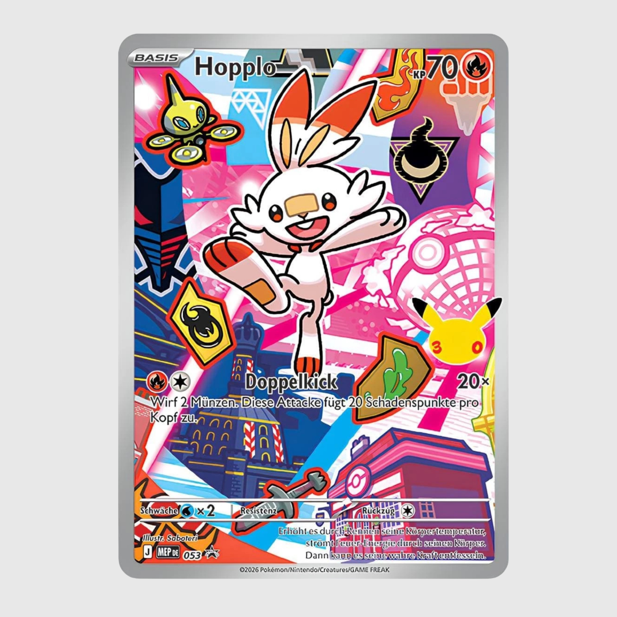 POKÉMON HOPPLO 053 – FULL ART – HOLO RARE – DEUTSCH – NEAR MINT