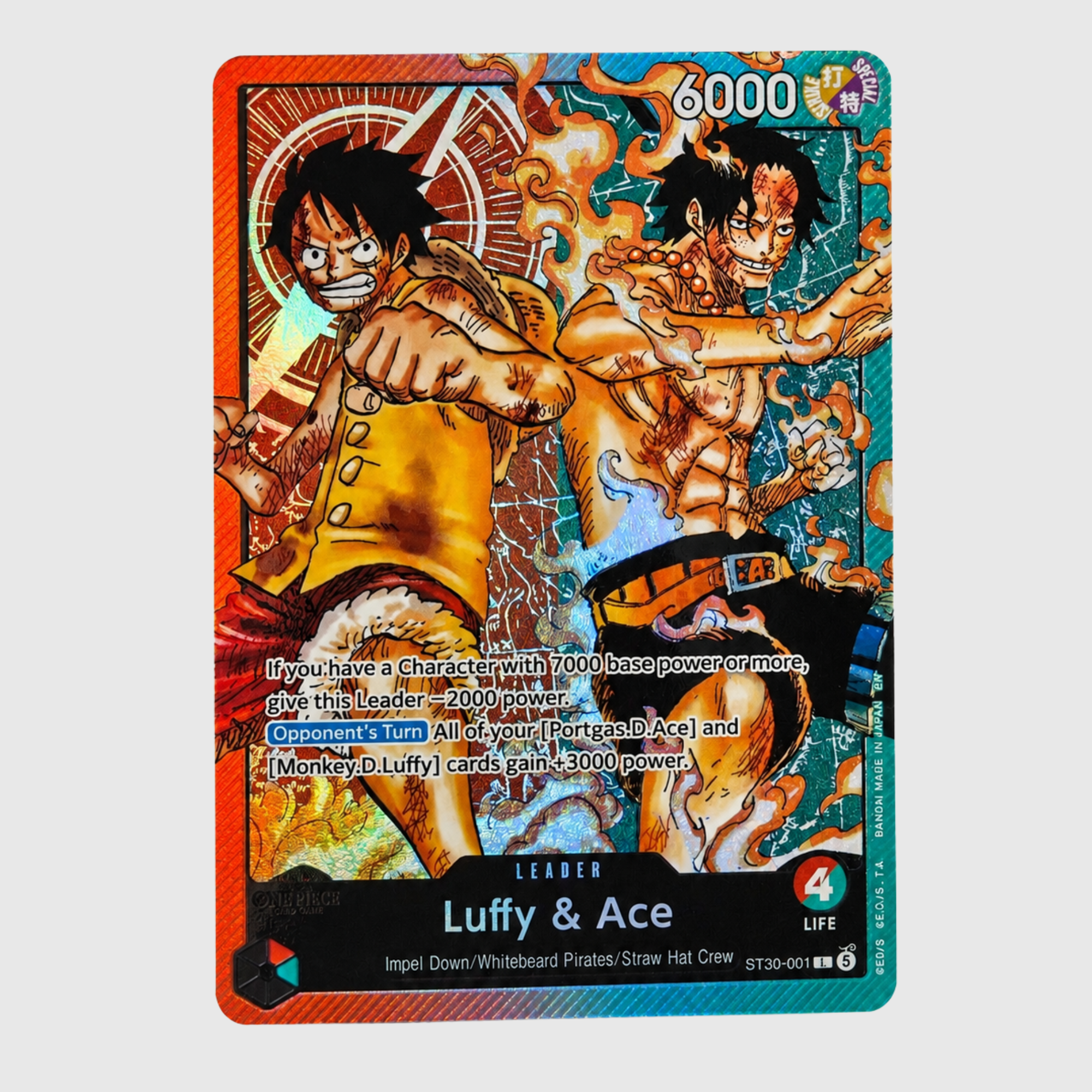 ONE PIECE LUFFY & ACE ST30-001 SPECIAL LEADER – HOLO – ENGLISCH – NEAR MINT